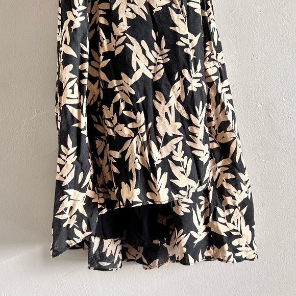 ba&sh Tabby Dress | Black/Beige Leaf Print | Size 1 (Small/US 4) - Picture 10 of 16